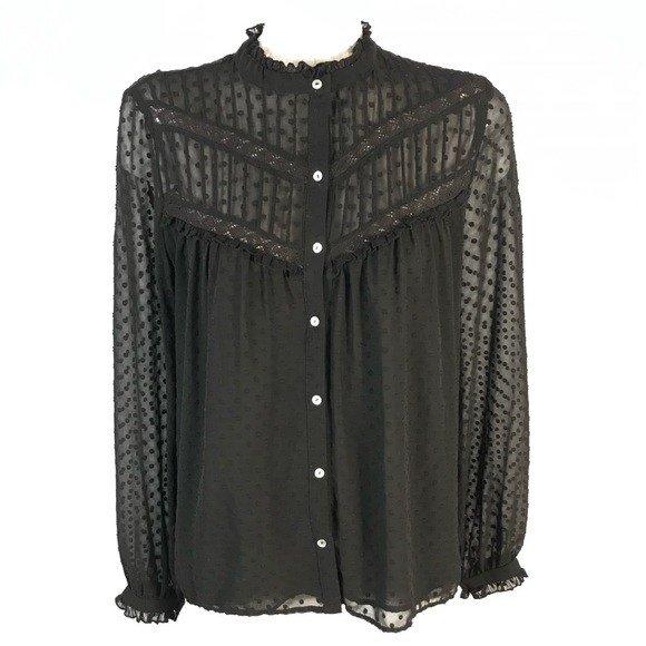 Zara Swiss dots blouse - Picture 1 of 8